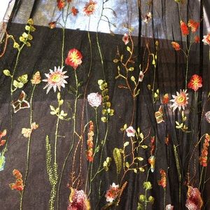 Mesh embroidered mini dress